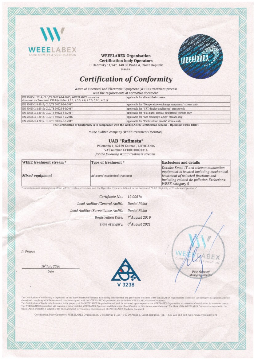 Weeelabex certification